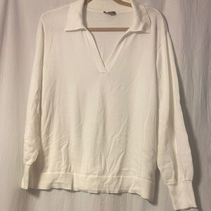 Vince Camuto Cream V-Neck Sweater